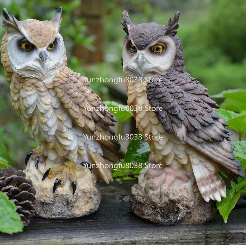 

Садовое украшение с защитой от птиц, 2 шт., креативные изделия из смолы с животными, сова