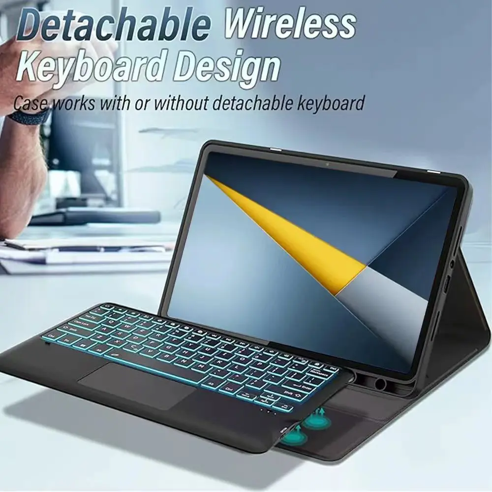 Case for Xiaomi POCO Pad M1 12.1 inch,Detachable Bluetooth Keyboard