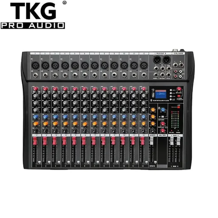 

TKG CT-120S 48V Phantom Power 12 channel outdoor sound system dj mixer professional performance equipment