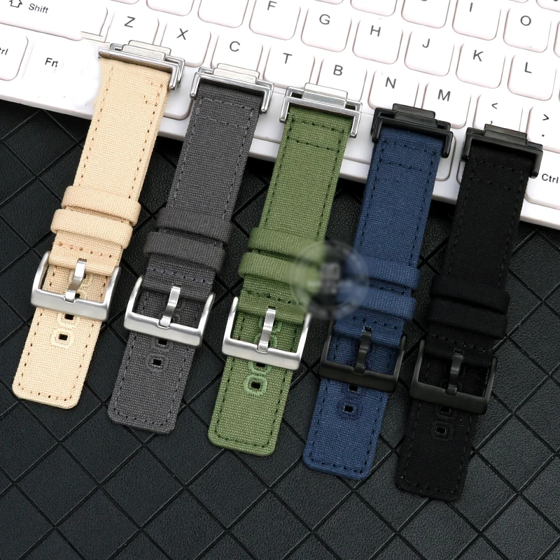 16mm Metal connectors Bracelet Woven Watch Strap Accessories For Casio DW-5600 DW-5610 GW-B5600 Men's Modified Canvas Watch Band