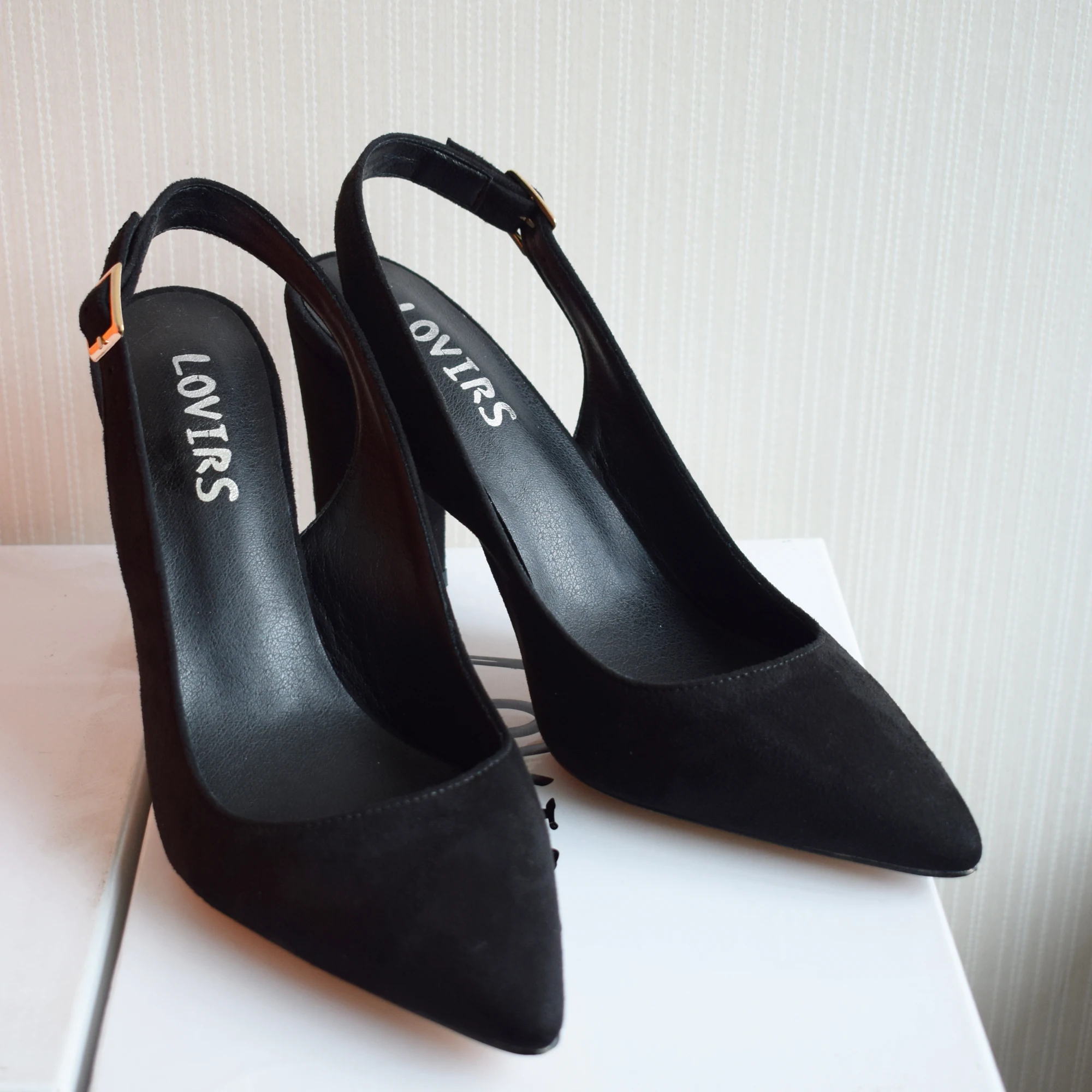 LOVIRS tacchi alti da donna 10cm punta a punta Slingback tacchi a spillo eleganti comodi classici tacchi grossi scarpe da sposa da ufficio