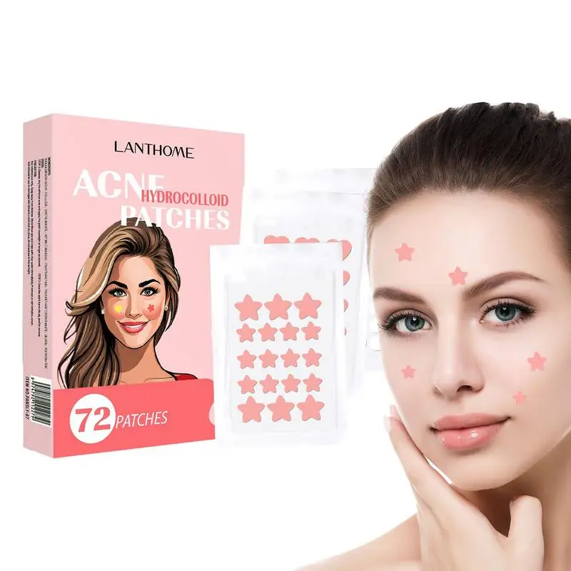 Star Pimple Patches Colorful Invisible Waterproof Artificial Skin Gel Covering Acne And Acne Care Ultra Thin Skin Stickers 72pcs