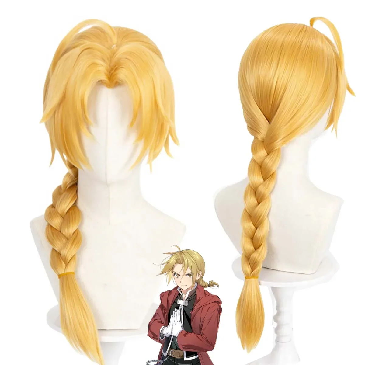 

Men Anime Fullmetal Alchemist Edward Elric Blonde Braided Cosplay High Temperature Fiber Wig
