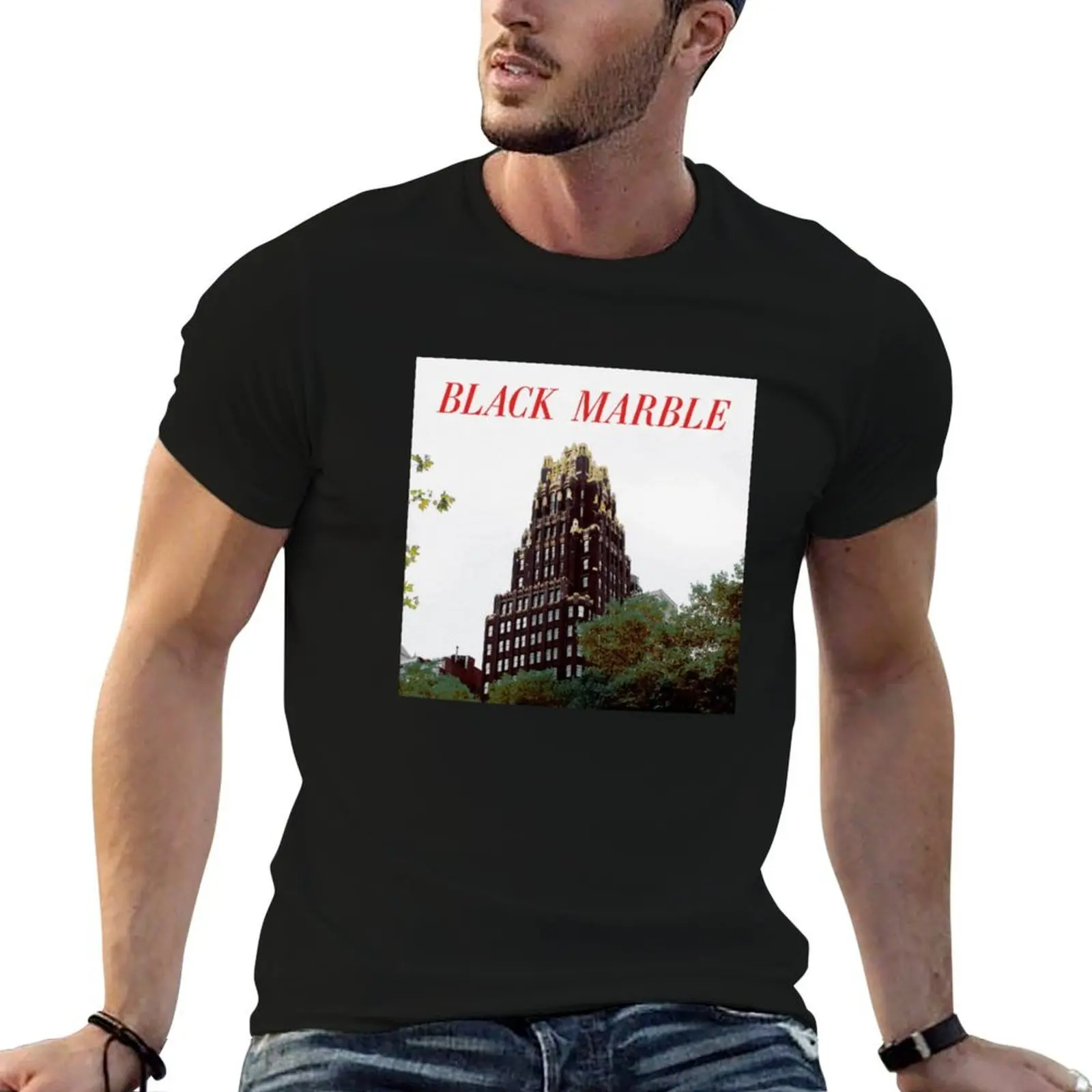 BLACK MARBLE Weight Against the Door T-Shirt sublime hippie clothes heavy weight t shirts for men