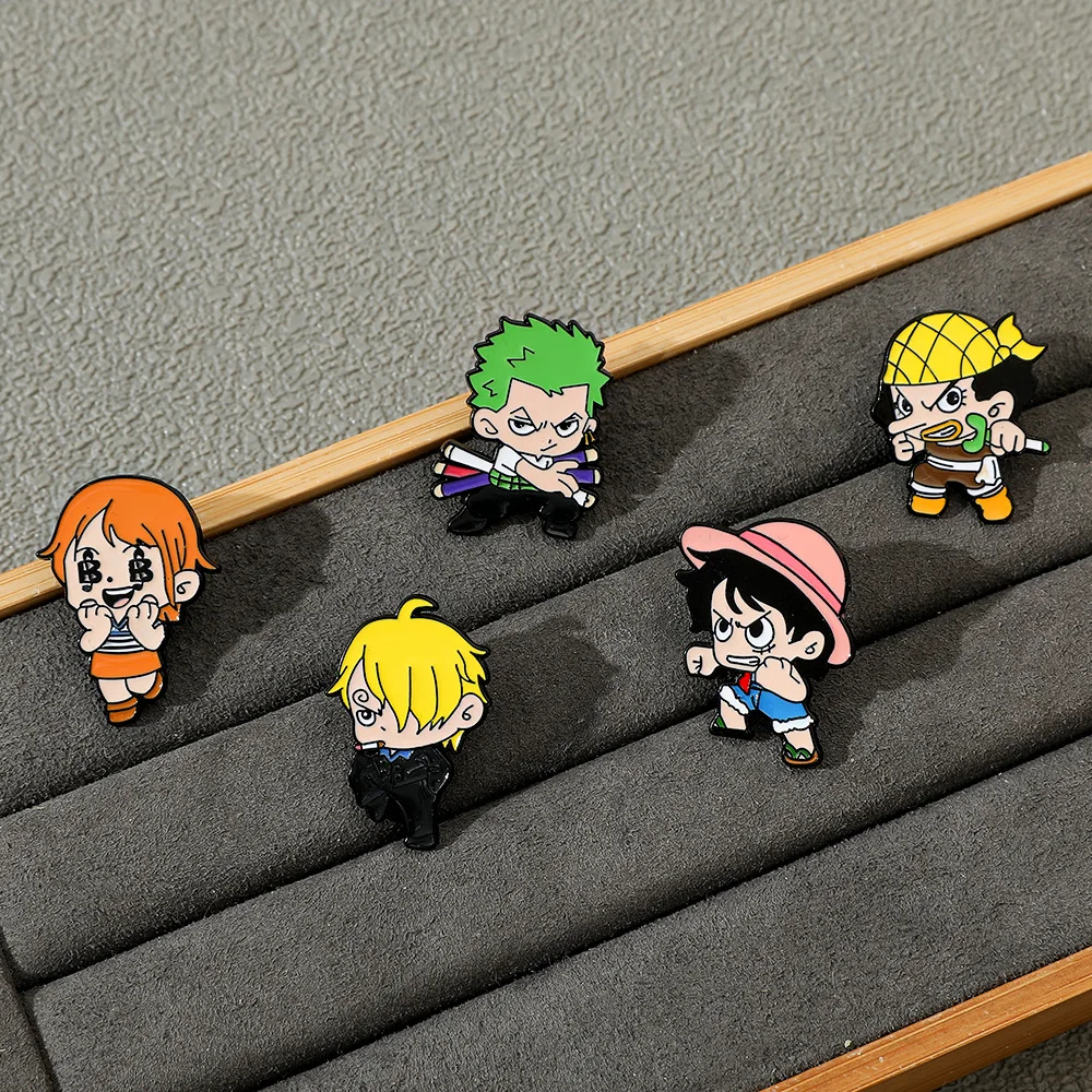 Anime Monkey D. Luffy Nami Sanji Cartoon Enamel Pin Funny Brooch Metal Badge Jewelry for Backpack And Clothing Gift for Friends - view 5