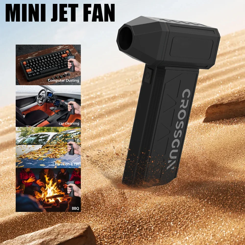 

CROSSGUN X31 Ручной турбовентилятор с сильным воздушным потоком, 120000 об/мин, 52 м/с, скорость ветра со светодиодной подсветкой для очистки и охлаждения