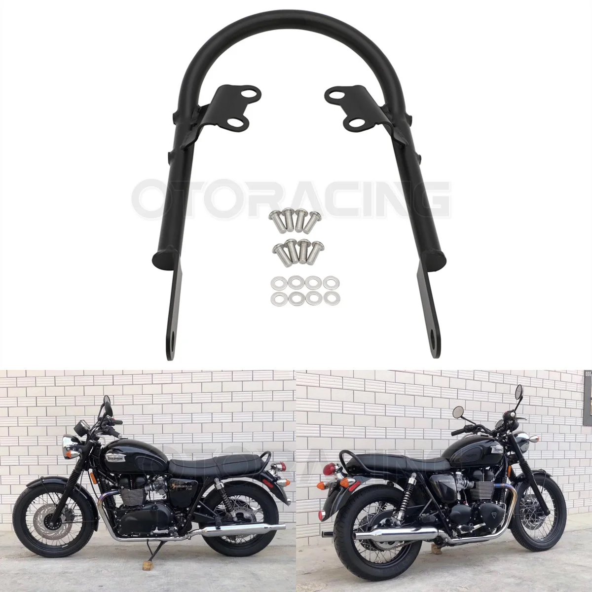 

Motorcycle Luggage Rack Bracket Passenger Handle Grab Bar For Triumph Street Twin Street Scrambler 2016 2017 2018 2019 2020 2021