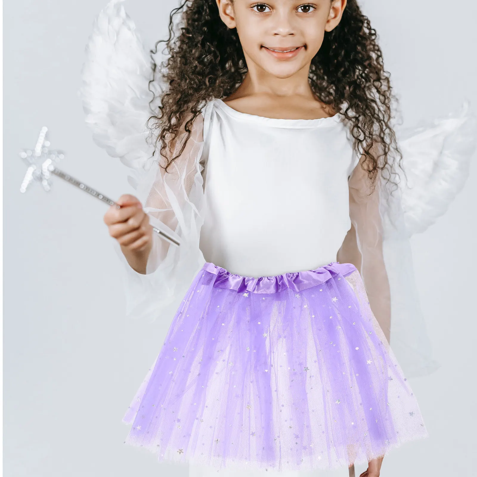 Girls Tutu Ballet Skirt Purple Sequin Lightweight Comfortable Toddler Dress Up Dance Girls Tutu Skirt
