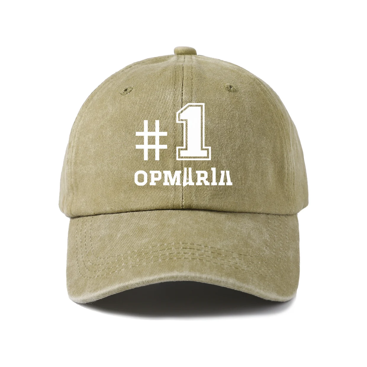 Number One Statement Graphic Baseball Cap, Vintage Washed Adjustable Unisex Dad Hat, Casual Gift