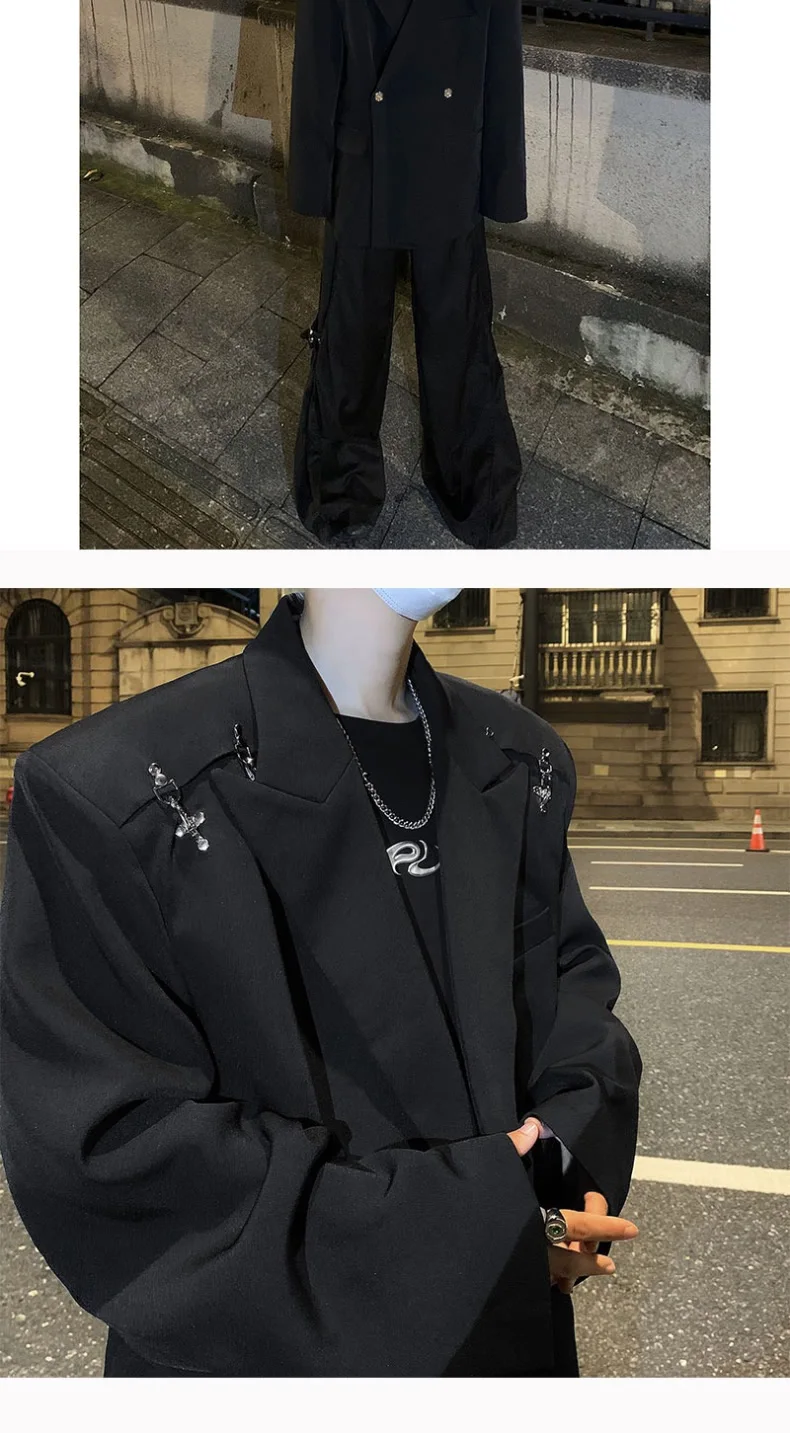 Chaqueta Casual de Metal con Hebilla de Avión para Hombre, Estilo Otoñal, Madura y Ligera, Cleanfit, Ocio, Estilo Occidental,...