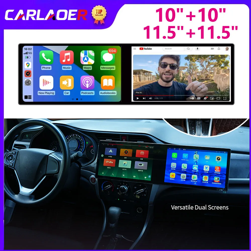 dual screen car multimedia android player 8 CORE radio fits 95% of