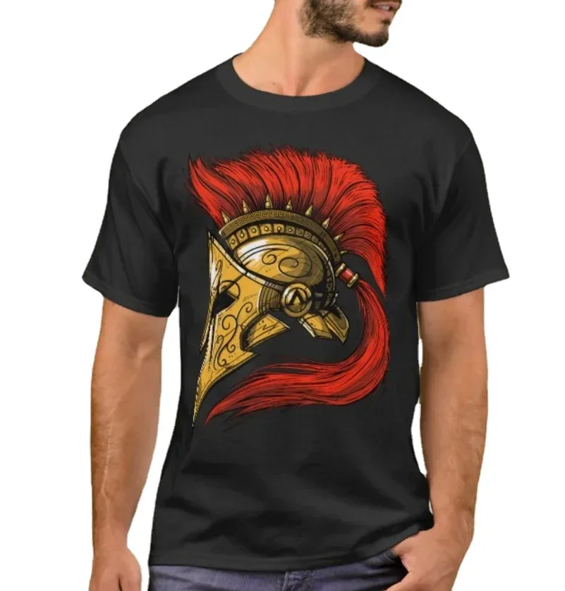 Greek Mythology and History Spartan Helmet T-Shirt. Summer Cotton Short Sleeve O-Neck Mens T Shirt New S-3XL