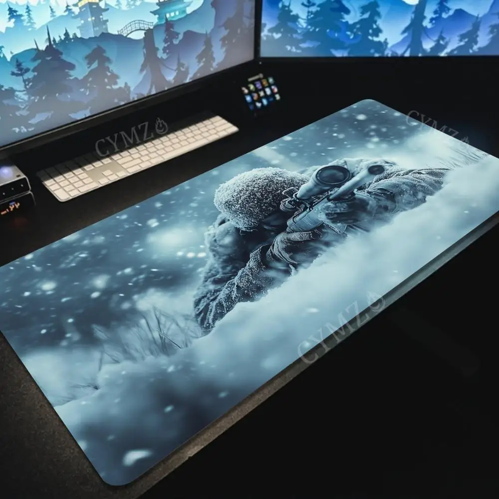 

Snow sniper large Gaming Mouse Pad Desk Mat gaming mats anti-slip Durable offices accessories keyboard mouse mat maus pad