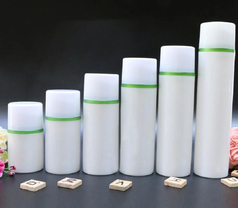 120ML plastic airless bottle  pump green rim for lotion/serum/anti-UV sunscreen cream/foundation/emulsion/serum containing
