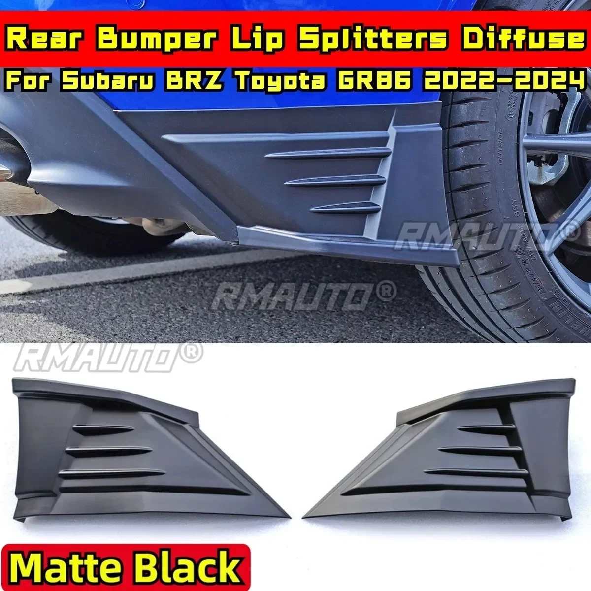 

BRZ GR86 Car Rear Bumper Splitters Diffuser Matte Black DC Style for Subaru BRZ Toyota GR86 2022-2024 Car Accessories
