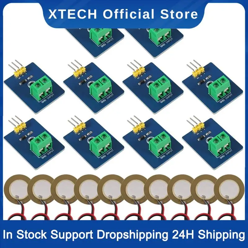 XTECH 10Pcs Piezoelectric Sensor Analog  Sensor Module Piezoelectricity For DIY KIT