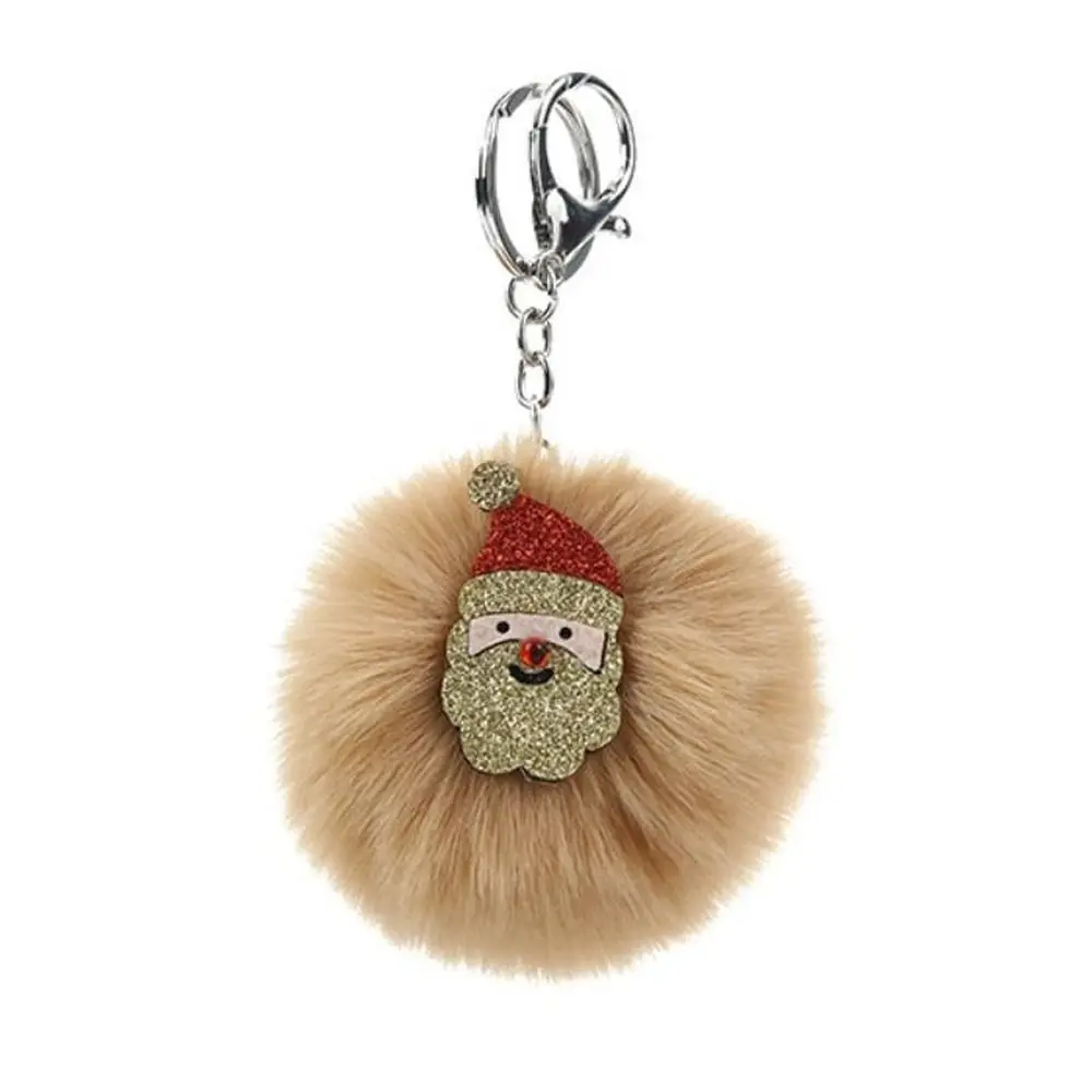 Coal Ball Pendant Small Coal Ball Artificial Rabbit Fur Coal Ball Keyring Cute Creative Kawaii Christmas Keychain