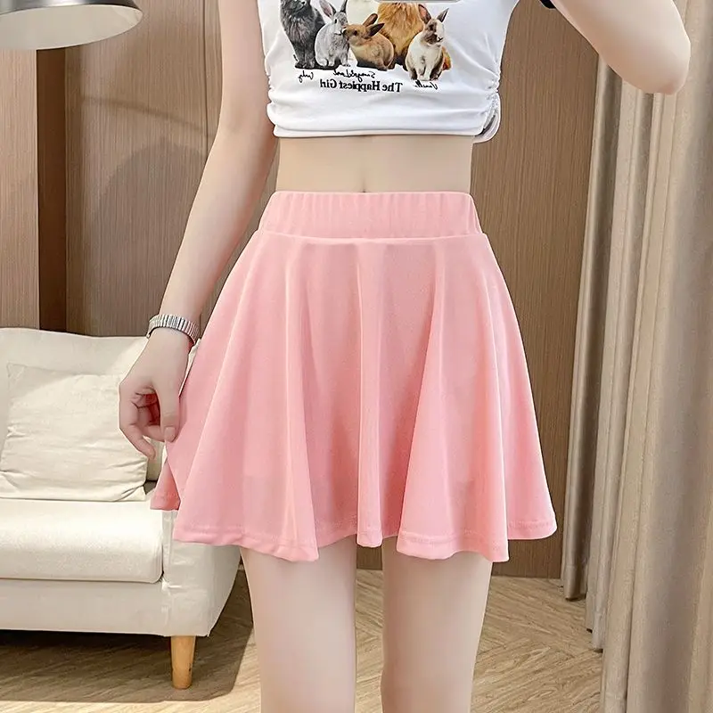 Women High Waist Short Skirt, Elegant, Casual, Simplicity, Monochromatic, All-match, Fashion Clothes, Temperament, Thin, Summer