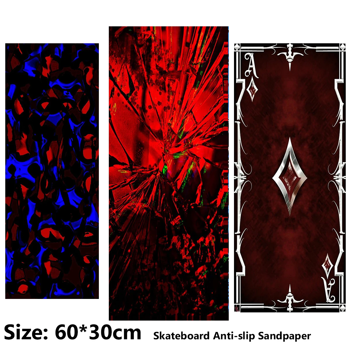 Electric Scooter Anti-slip Sticker Sandpaper Skateboard GripTape Sheet 60*30cm Abstract Blue Square Fluid Pattern