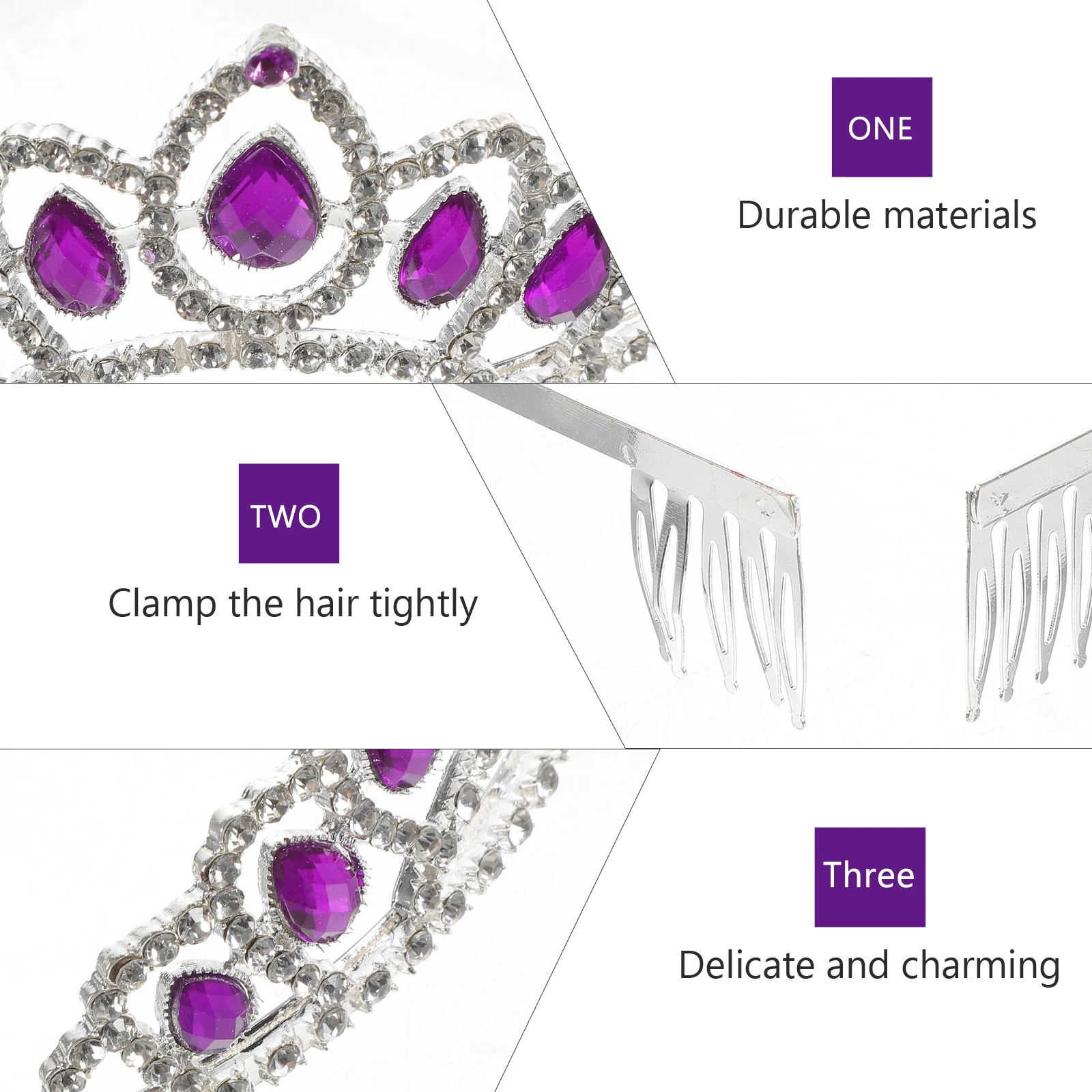 

Elegant Bridal Crown Headb Crystal Rhinestone Tiara Wedding Engagement Prom Charm Accessories Durable Alloy Shining Decorated