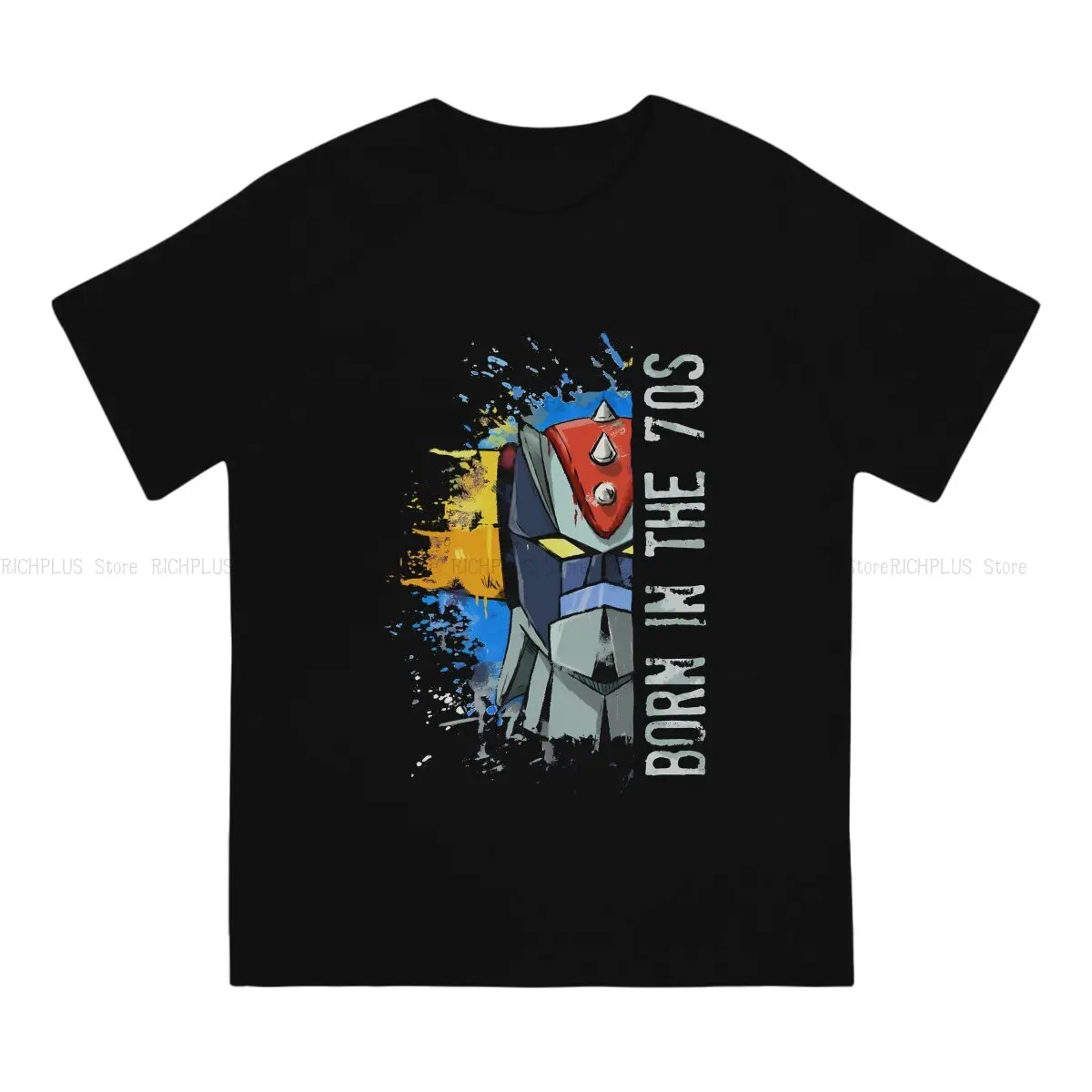 UFO Robot Goldrake TShirt Born In The Seventies Elegant Polyester T Shirt Oversized Men Clothes New Design Trendy