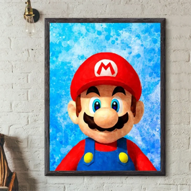 Super Mario Bros Poster Anime Luigi Yoshi Room Wall Canvas Painting Posters Cartoon Background Decoration Art Wall Painting Gift