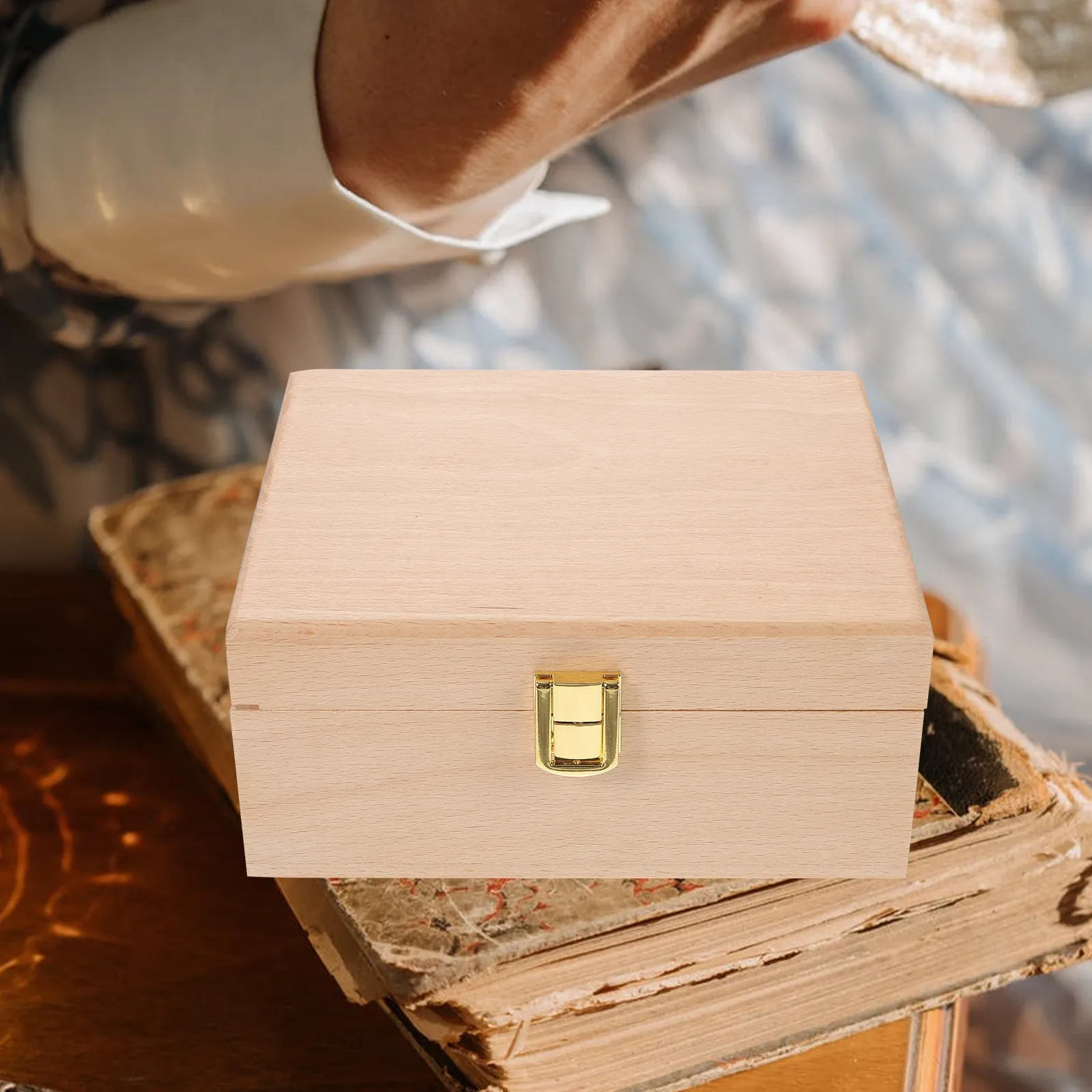 

1Pcs Finely Polished Solid Wood Gift Packing Box Perfect for Festival Party Wedding Birthday Wooden Storage Box