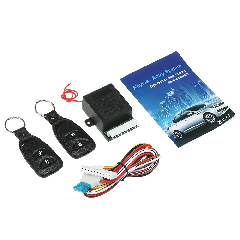 Universal Car Central Locking Set, Auto Door Lock, veículo Keyless Entry System, 2 Controle Remoto, 12V