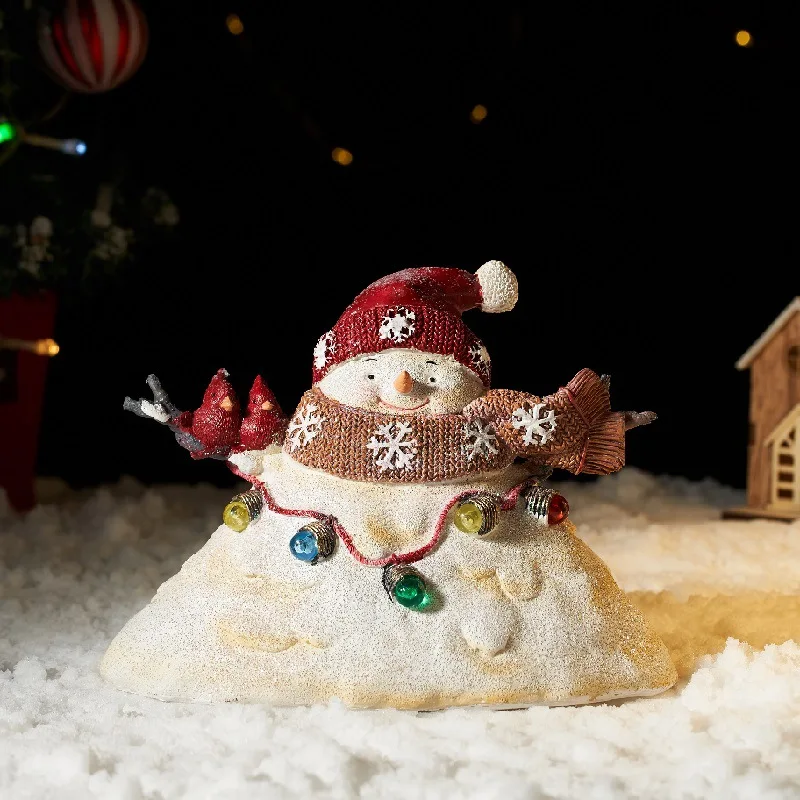 

Christmas decorations Creative beach snowman resin crafts Christmas home living room desktop luminous decorative ornaments