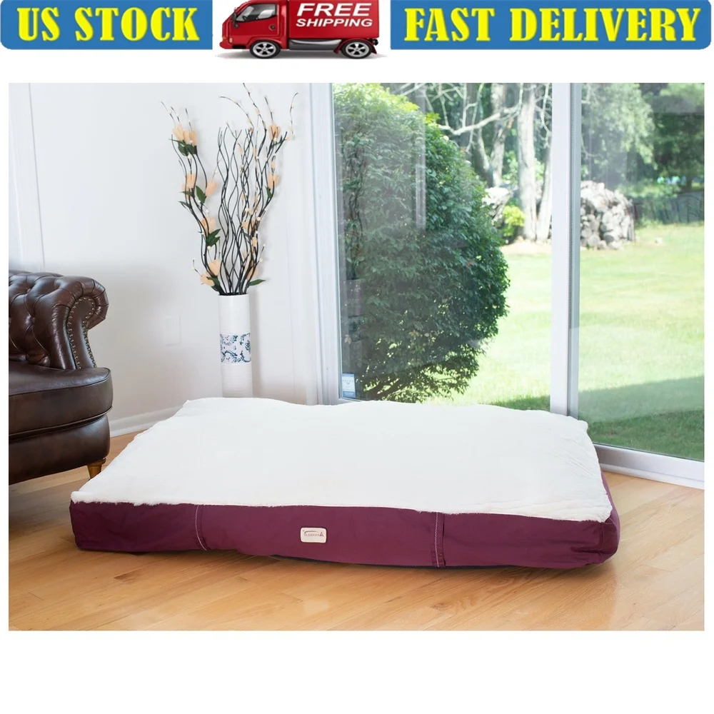 

XXL Dog Bed Mat Machine Washable Plush Top Waterproof Durable Pet Mattress Non-Slip Heavy Duty Canvas