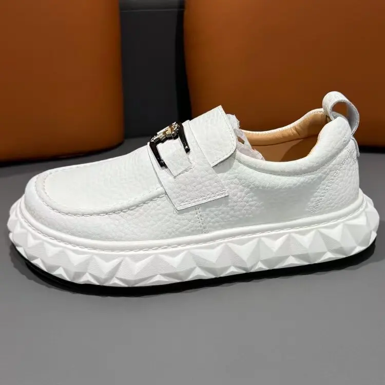 

Men Daily Casual Leather Style Sneakers Wear Resistant Non Slip Soft Sole Breathable Outdoor Walking Street Fashion Match Shoes