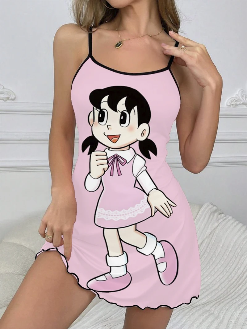 Summer Dress Ladies 2024 Doraemon Nobita Shizuka 3D Printed Ladies Dress Party Ladies Mini dress Cute Sexy dress Cosplay dress