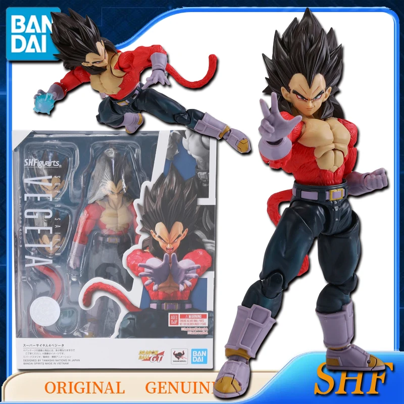 Bandai Dragon Ball Anime Original Genuine SHF SUPER SAIYAN 4 VEGETA Action Figure Toys For Kids Gift Assembly Model Ornaments