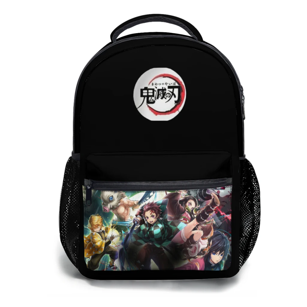 Sac à dos léger à imprimé graphique Demon Slayer pour enfants, sac d'école à motif animé, mignon, à la mode, nouveau