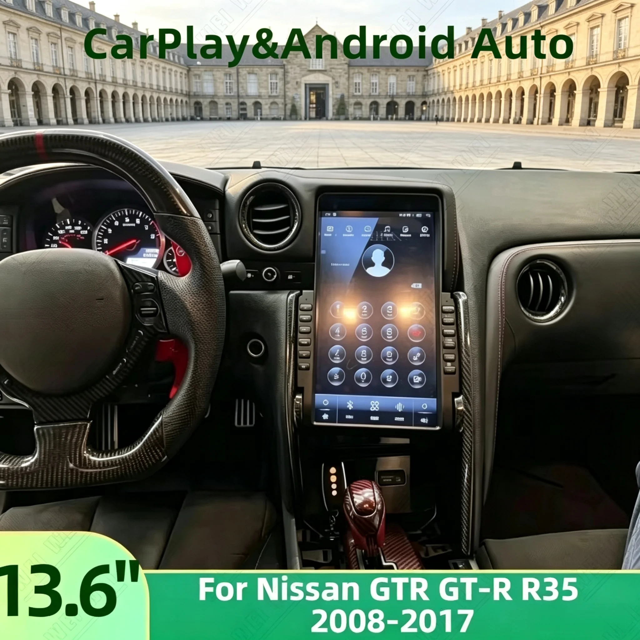 CarPlay Android 14 13.6inch Auto Car Radio Screen Multimedia Stereo Player GPS Navi Unit