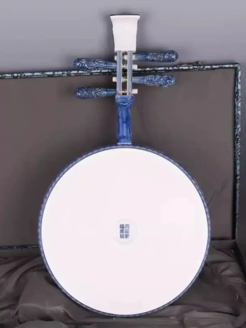 Pipa Qin Antique Craft Porcelain Home Furnishing Chinese Ornament Antique Musical Instrument Collection