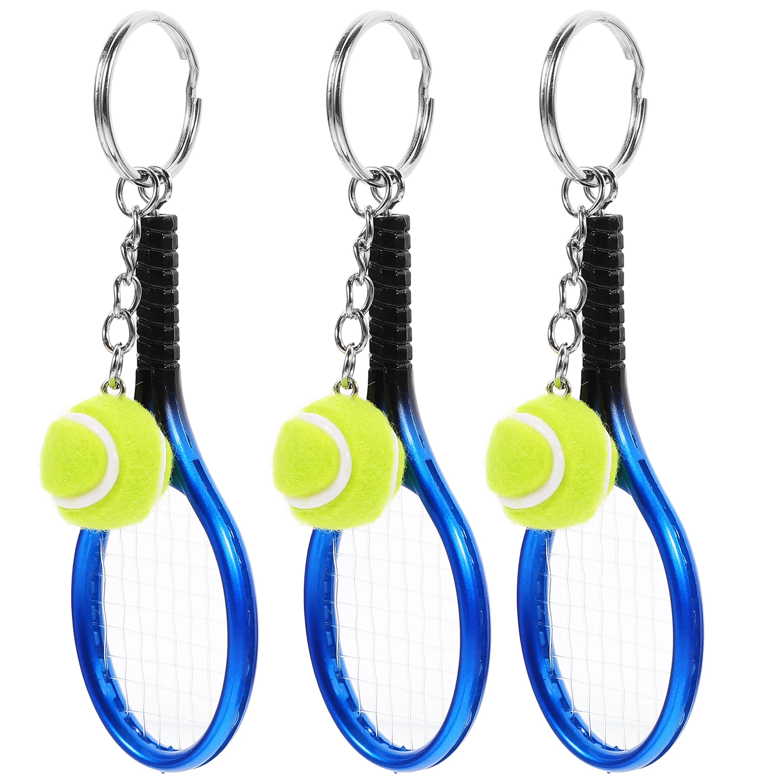 

3pcs Keychain Blue Lightweight Durable Material Decorative Hanging Sports Themed Key Rings Keychains Sports