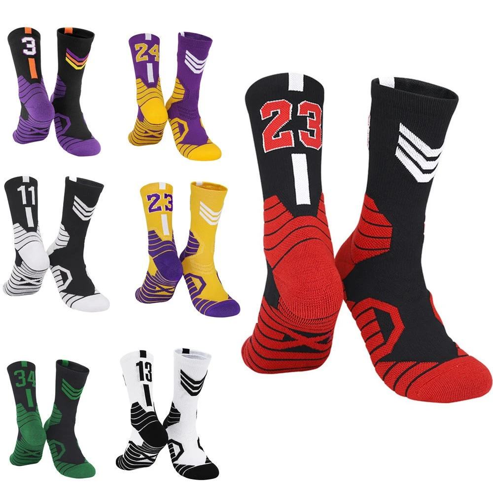 Style Star Kids Basketball New Socks Sport Socks Outdoor Cycling Skateboard Running Breathable Adult Non-Slip Middle Towel Socks