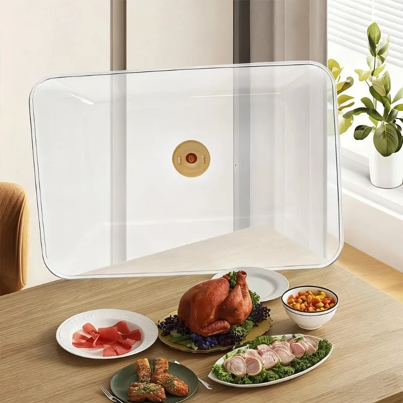 WORTHBUY Reusable Plastic Food Cover Clear Dustproof&Insect Food Fresh-keeping Cover Protective Lid Kitchen Storage Accessories view 3