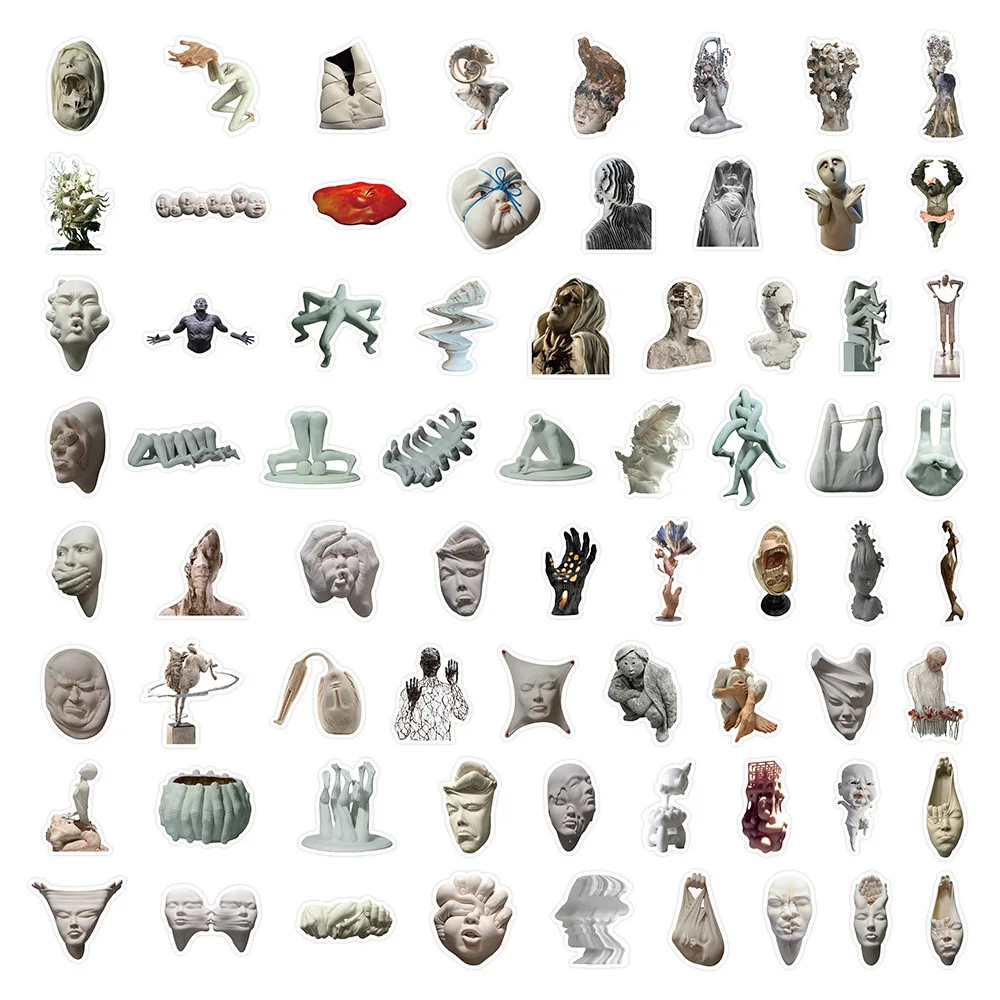 70PCS Abstract Sculpture Stickers Personality Art Graffiti Decoration Notebook Suitcase Refrigerator Phone  Decals Skateboard