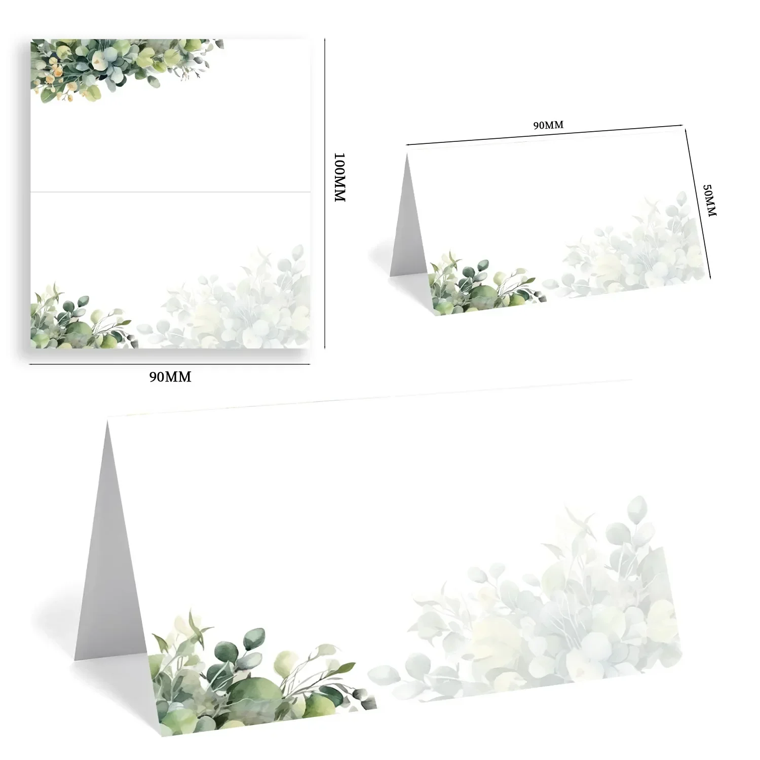 30/60/120pcs Flowers Printed Plant Wedding Seating Number Table Card Seat Name Place Card Christmas Birthday Party Greeting Card
