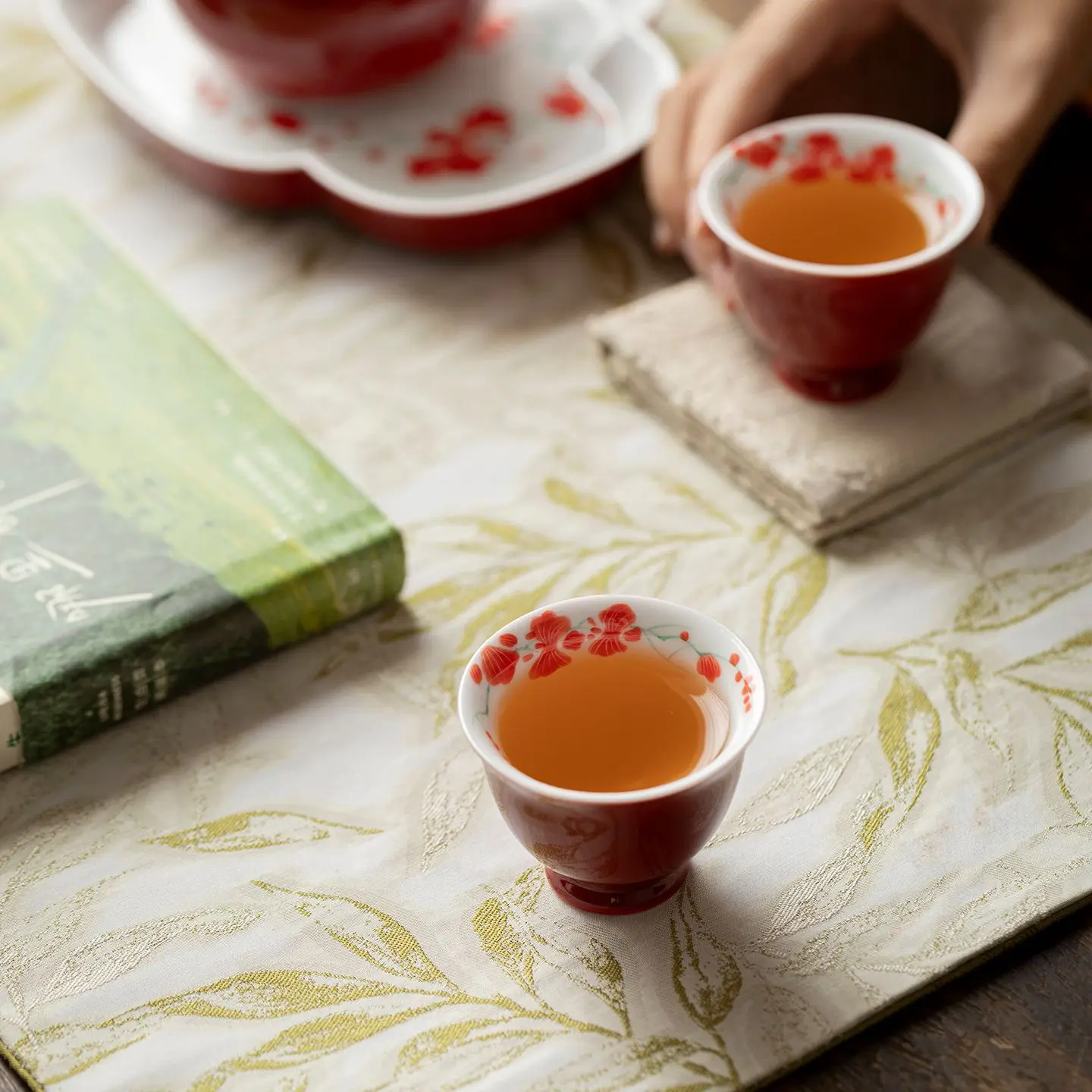 Underglaze Porcelain Pure Hand Drawing Orchid Inner Painting Tea Cup Small Goblet Kung Fu Set Single