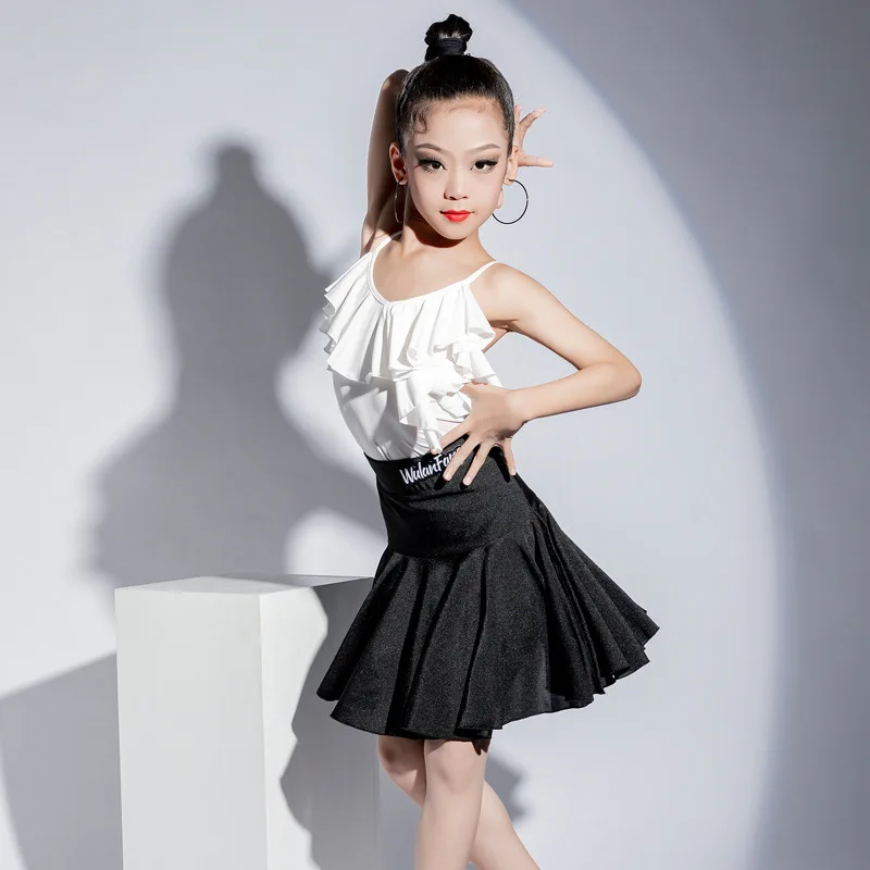 Children's Latin Dance Suit Girls Competition Suit New Practice Suit Split
