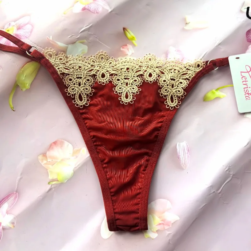 กางเกงชั้นในจีสตริงเซ็กซี่แบบมีสายรัดบาง สามารถใส่ลูกปัดขนาดใหญ่ 4 ซม. ได้ ดีไซน์สวยงาม ปรับแต่งได้ตามต้องการ