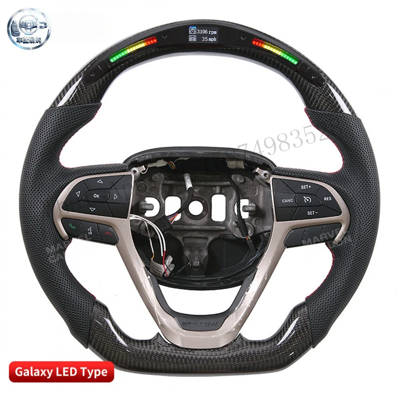 Suitable for Jeep Cherokee modified racing track version LED carbon fiber steering wheel with mobile app control