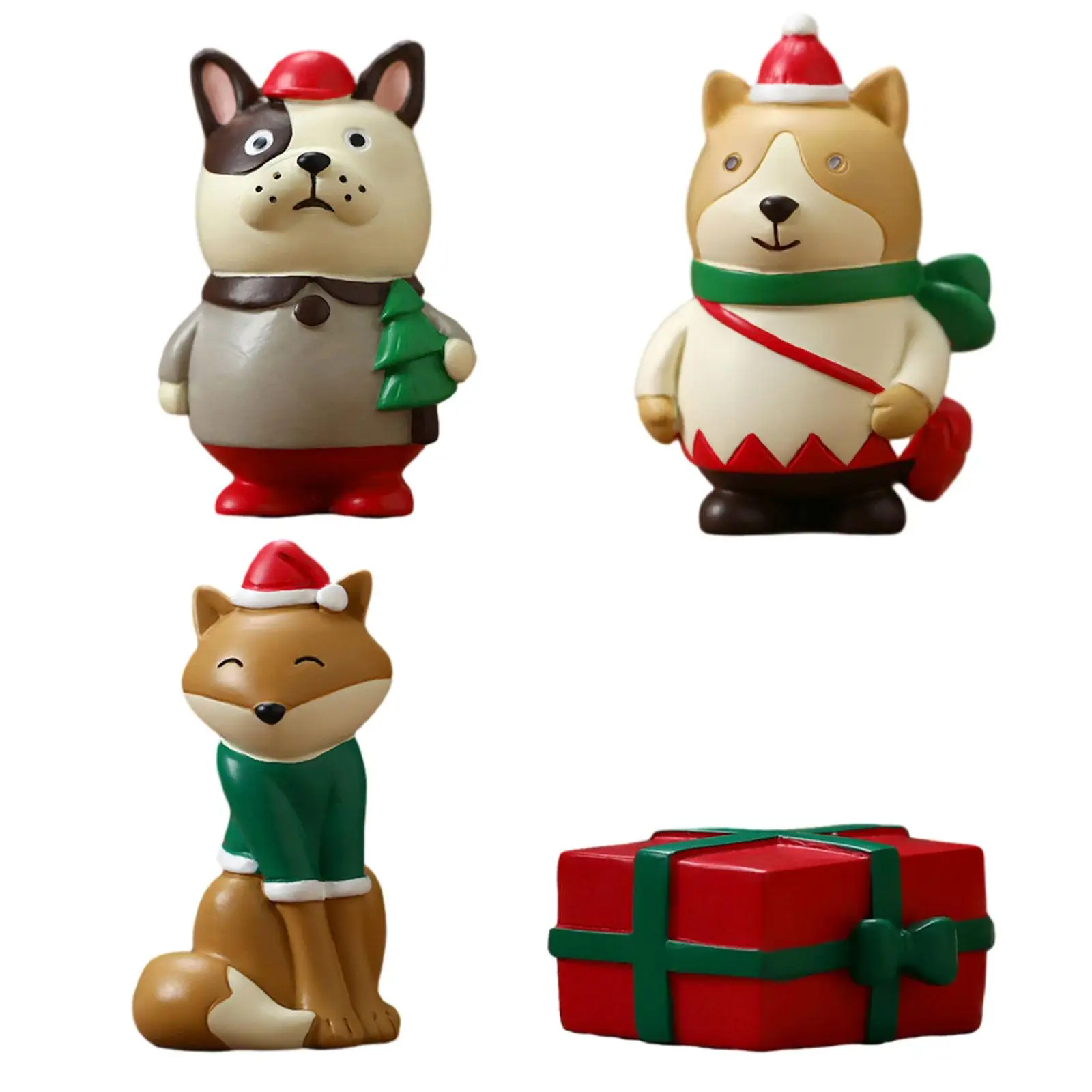 Christmas Figurines Christmas Resin Doll Desktop Holiday Collectibles for