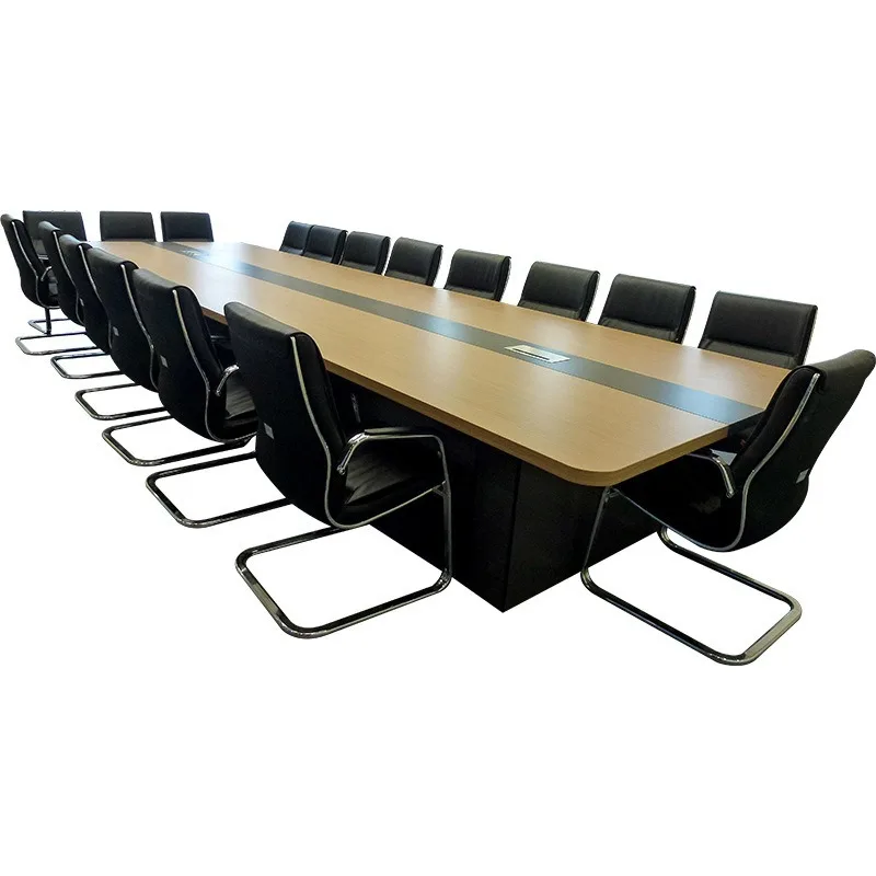 

Long solid wood conference table