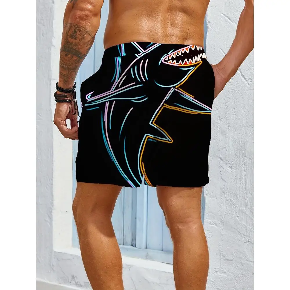 1pcs Men's Short swim trunks2026 Summer 3D Printed Short sleeve running clothes for man Breathable Polyester Quick drying