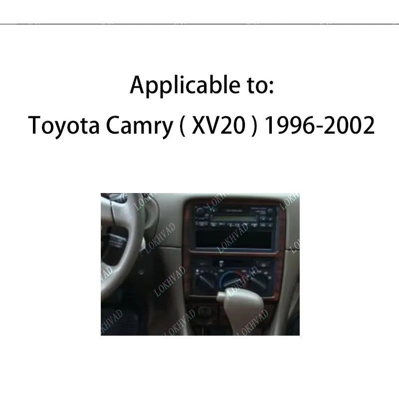 2 Din Car Frame for 1997-2003 Toyota Camry 9 Inch Peach Wood Left-Hand Drive Android Navigation Dashboard Panel Center Fascia MP