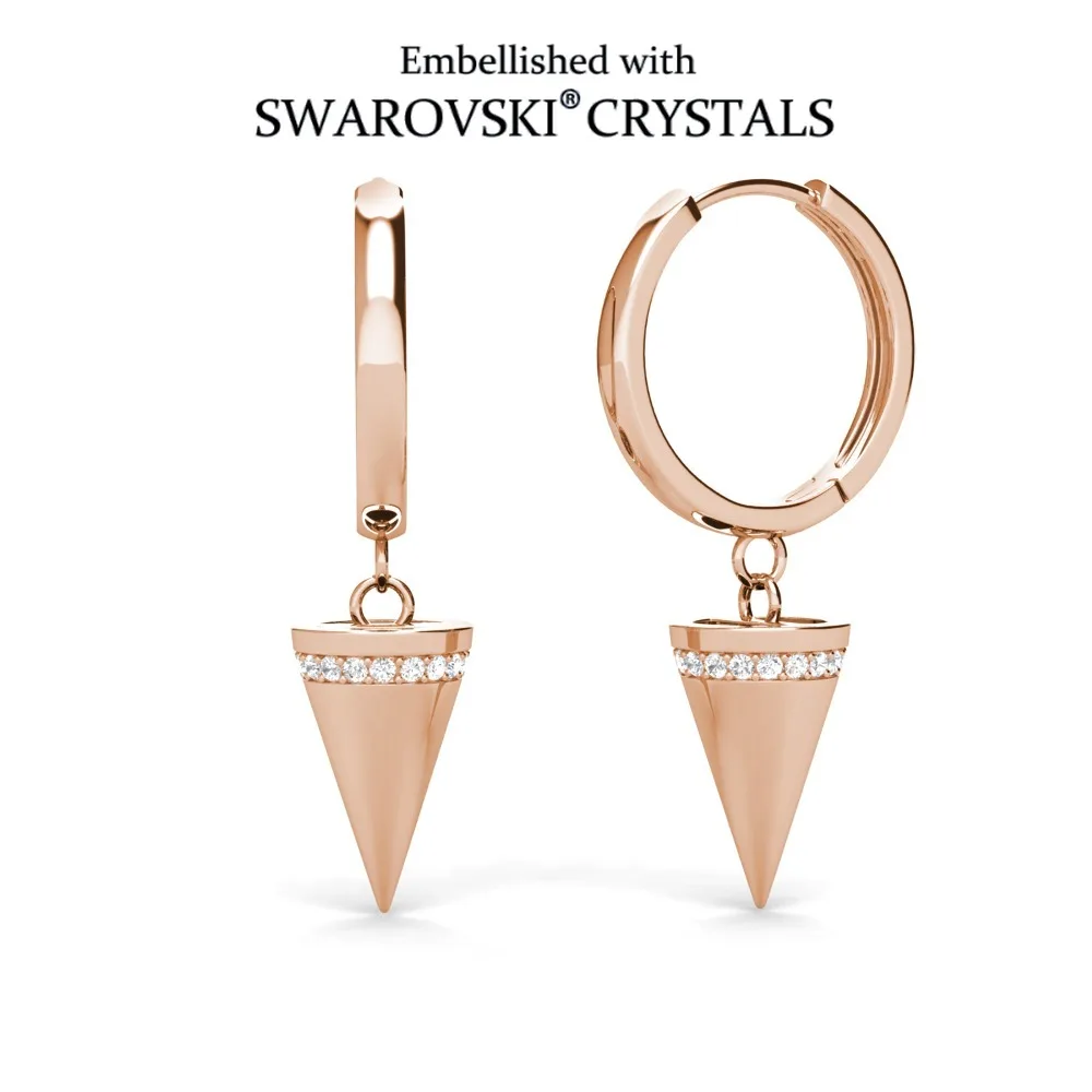 

Геометрические изящные серьги, украшенные кристаллами Swarovski, женские украшения, блестящие геометрические серьги, элегантный дизайн для вечеринок